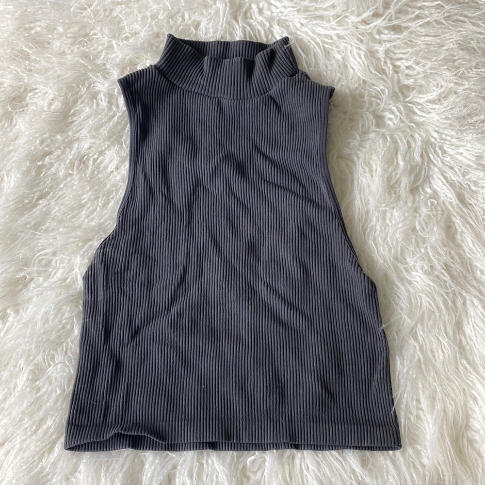 Zara dark grey Turtle Neck tank top
